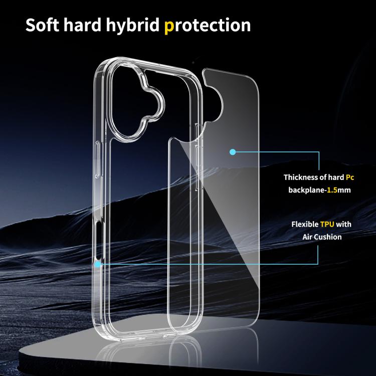 For iPhone 17 Scratchproof Acrylic TPU Phone Case - Transparent