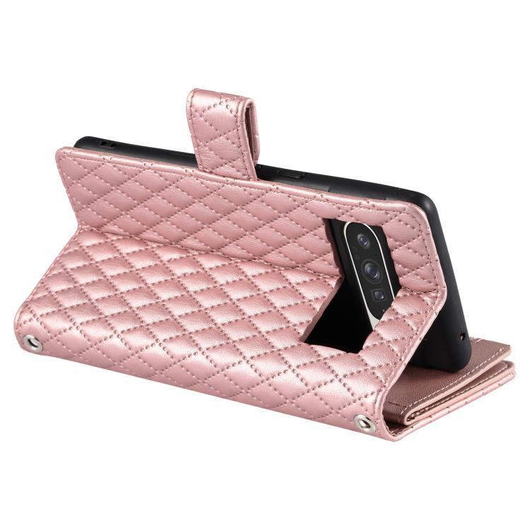 For Google Pixel 10 Pro XL Glitter Lattice Zipper Wallet Leather Phone Case