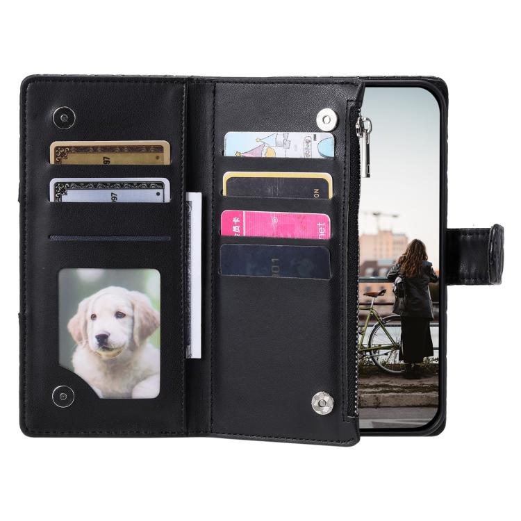 For Google Pixel 10 / 10 Pro Glitter Lattice Zipper Wallet Leather Phone Case