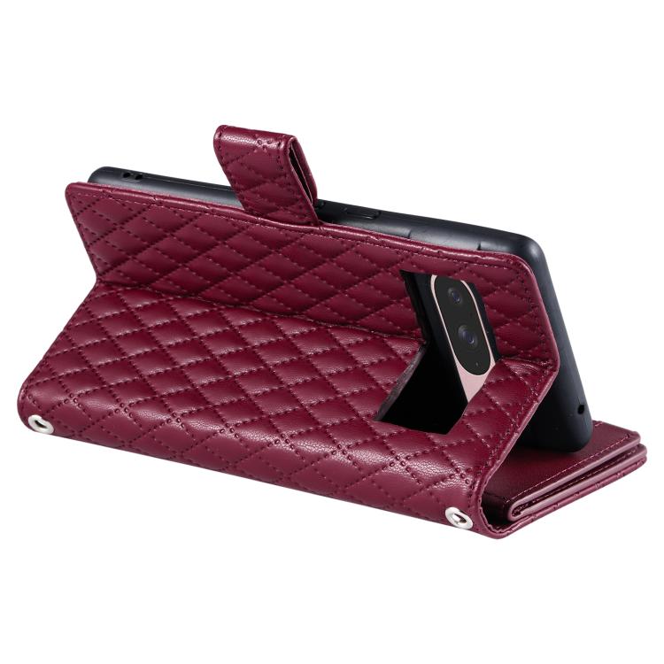 For Google Pixel 10 / 10 Pro Glitter Lattice Zipper Wallet Leather Phone Case