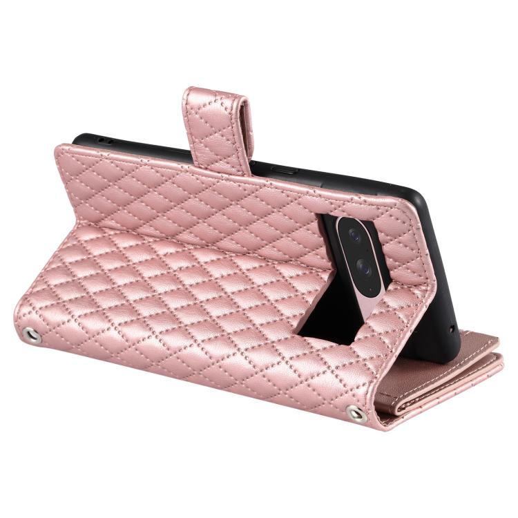 For Google Pixel 10 / 10 Pro Glitter Lattice Zipper Wallet Leather Phone Case