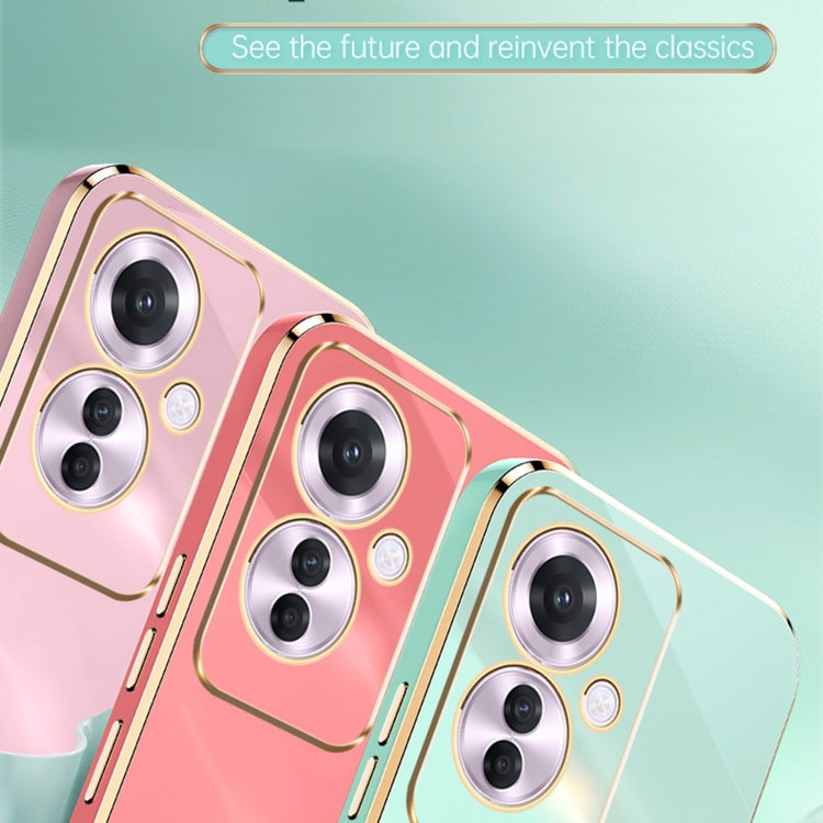 For OPPO Reno11 F XINLI Straight Edge 6D Electroplate TPU Phone Case
