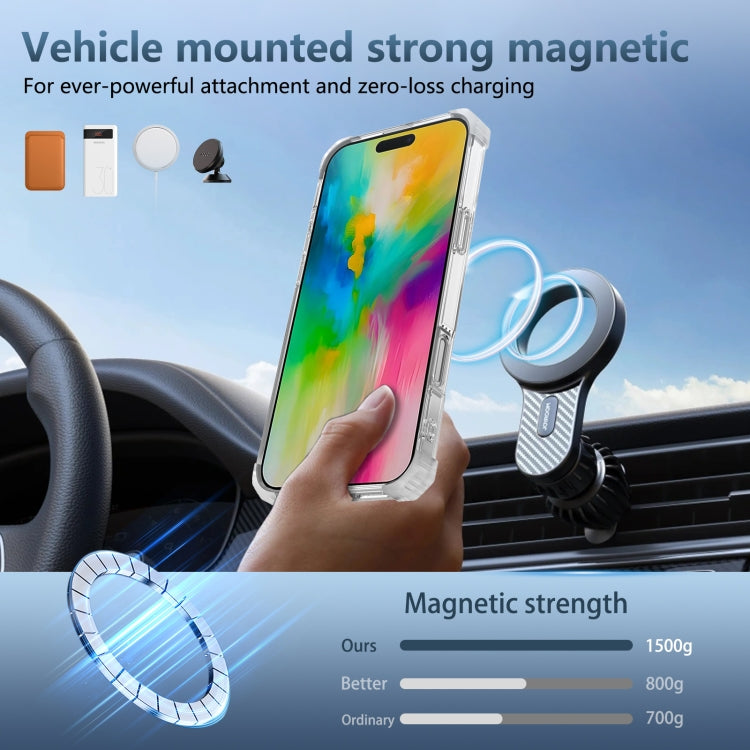 For iPhone 16 Pro Max Gold Shield CD Pattern MagSafe Magnetic Phone Case with Rotating Stand