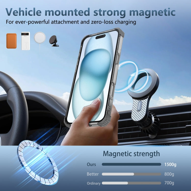 For iPhone 16 Gold Shield CD Pattern MagSafe Magnetic Phone Case with Rotating Stand