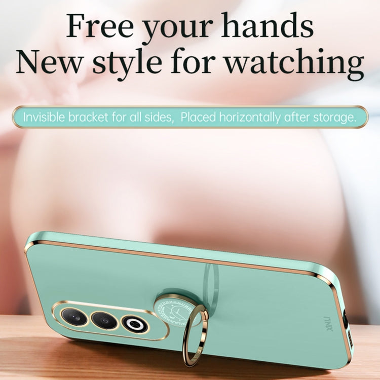 For OPPO K12 XINLI Straight Edge 6D Electroplate TPU Phone Case with Ring Holder