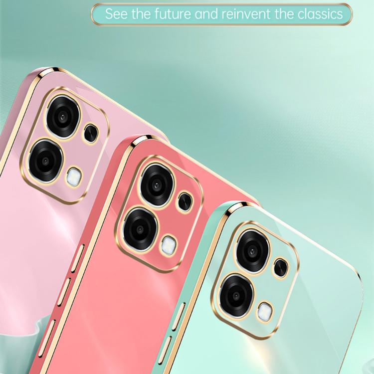 For OPPO F31 5G Global XINLI Straight Edge 6D Electroplate TPU Phone Case with Ring Holder