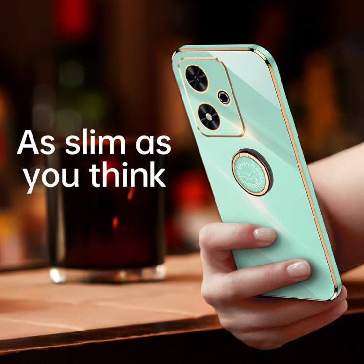 For Honor Play 50 XINLI Straight 6D Plating Gold Edge TPU Shockproof Case with Ring Holder