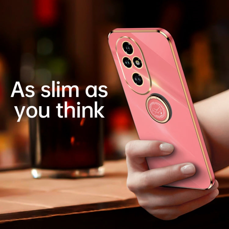For Honor 200 Pro XINLI Straight 6D Plating Gold Edge TPU Shockproof Case with Ring Holder