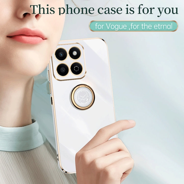 For Honor Play 60 Plus XINLI Straight 6D Plating Gold Edge TPU Shockproof Case with Ring Holder