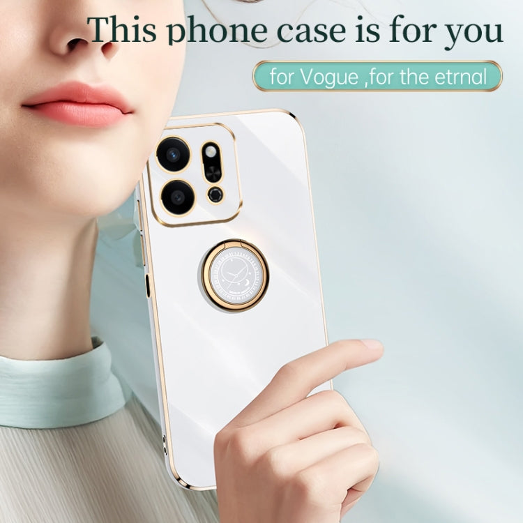 For Honor Play9T 5G XINLI Straight 6D Plating Gold Edge TPU Shockproof Case with Ring Holder