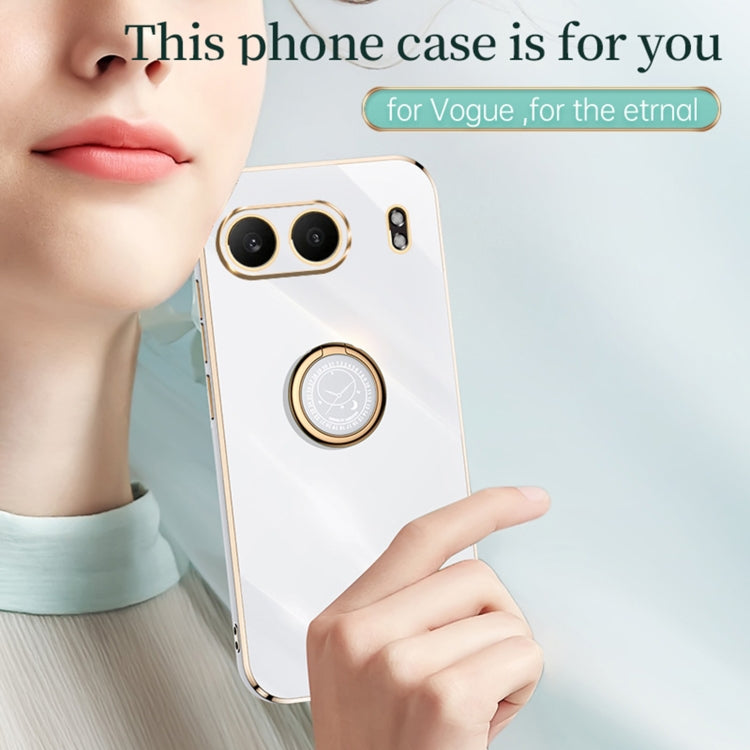 For OnePlus Nord 4 XINLI Straight Edge 6D Electroplate TPU Phone Case with Ring Holder