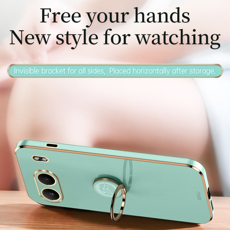 For OnePlus Nord 4 XINLI Straight Edge 6D Electroplate TPU Phone Case with Ring Holder