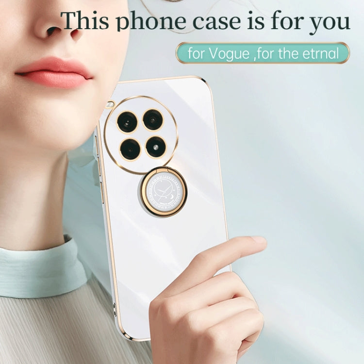 For OnePlus Ace 3 Pro XINLI Straight Edge 6D Electroplate TPU Phone Case with Ring Holder