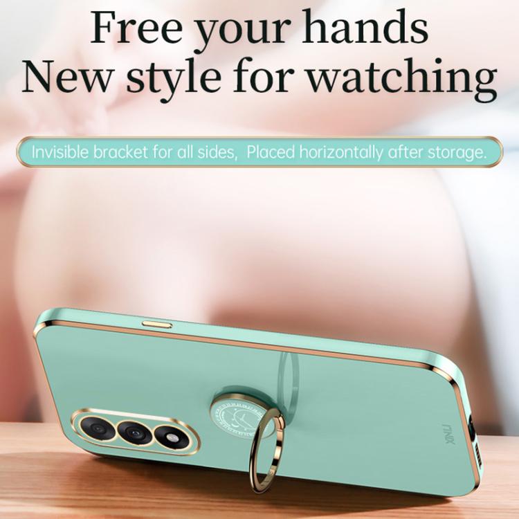For OnePlus Ace 5 Ultra XINLI Straight Edge 6D Electroplate TPU Phone Case with Ring Holder
