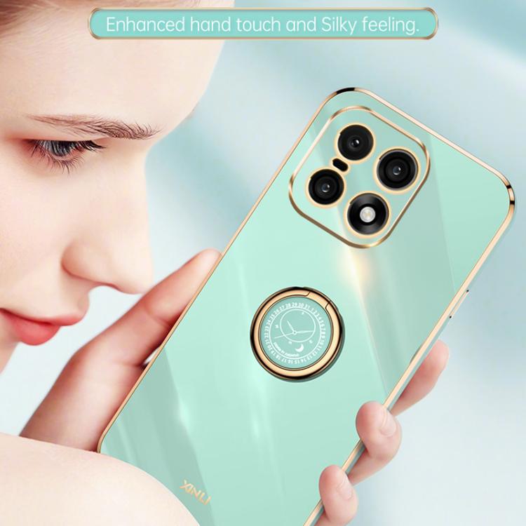 For OnePlus 15 5G XINLI Straight Edge 6D Electroplate TPU Phone Case with Ring Holder