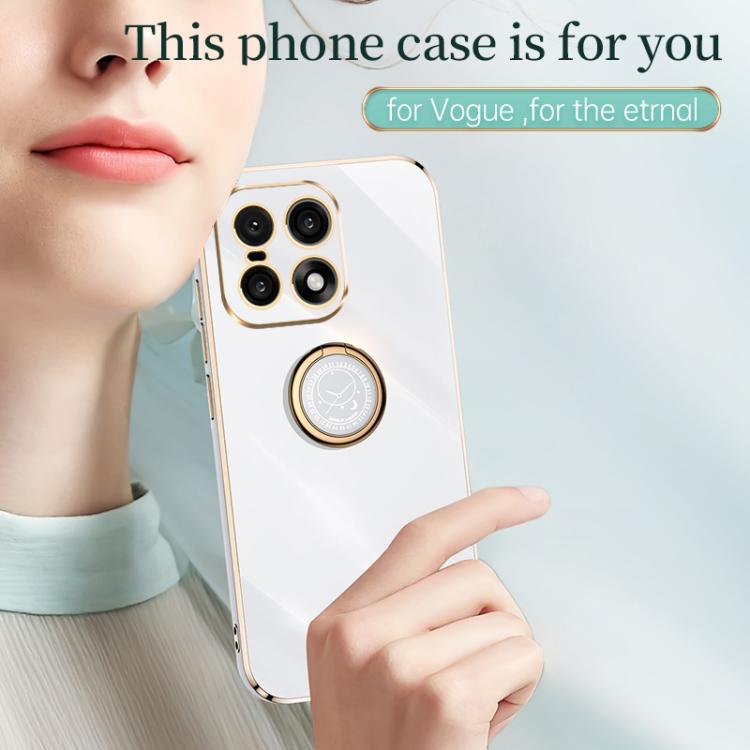 For OnePlus 15 5G XINLI Straight Edge 6D Electroplate TPU Phone Case with Ring Holder