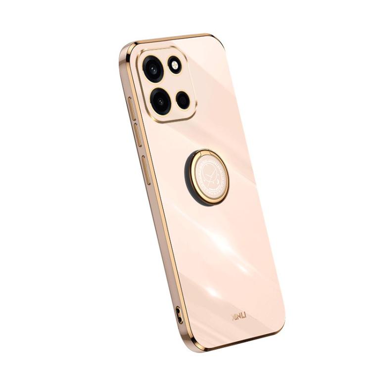 For OnePlus Turbo 6 XINLI Straight Edge 6D Electroplate TPU Phone Case with Ring Holder