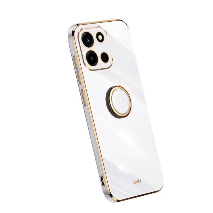 For OnePlus Turbo 6 XINLI Straight Edge 6D Electroplate TPU Phone Case with Ring Holder