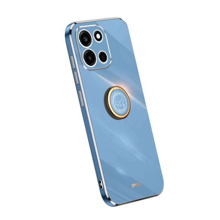 For OnePlus Turbo 6 XINLI Straight Edge 6D Electroplate TPU Phone Case with Ring Holder