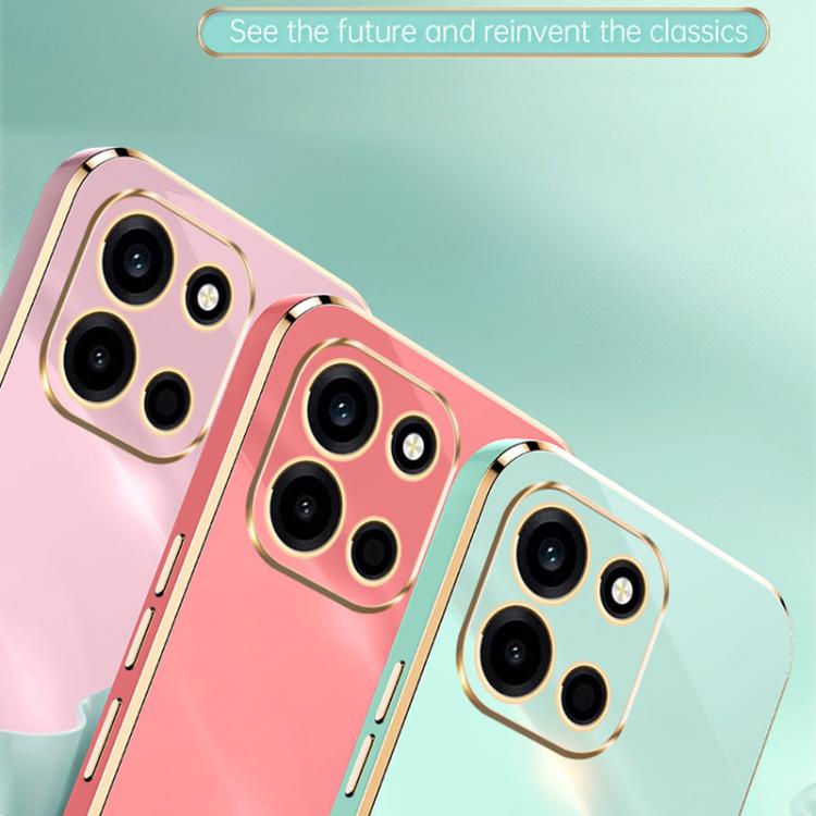 For OnePlus Turbo 6 XINLI Straight Edge 6D Electroplate TPU Phone Case with Ring Holder