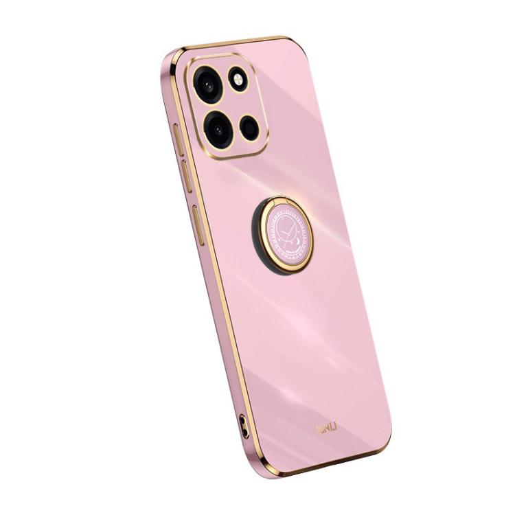 For OnePlus Turbo 6 XINLI Straight Edge 6D Electroplate TPU Phone Case with Ring Holder