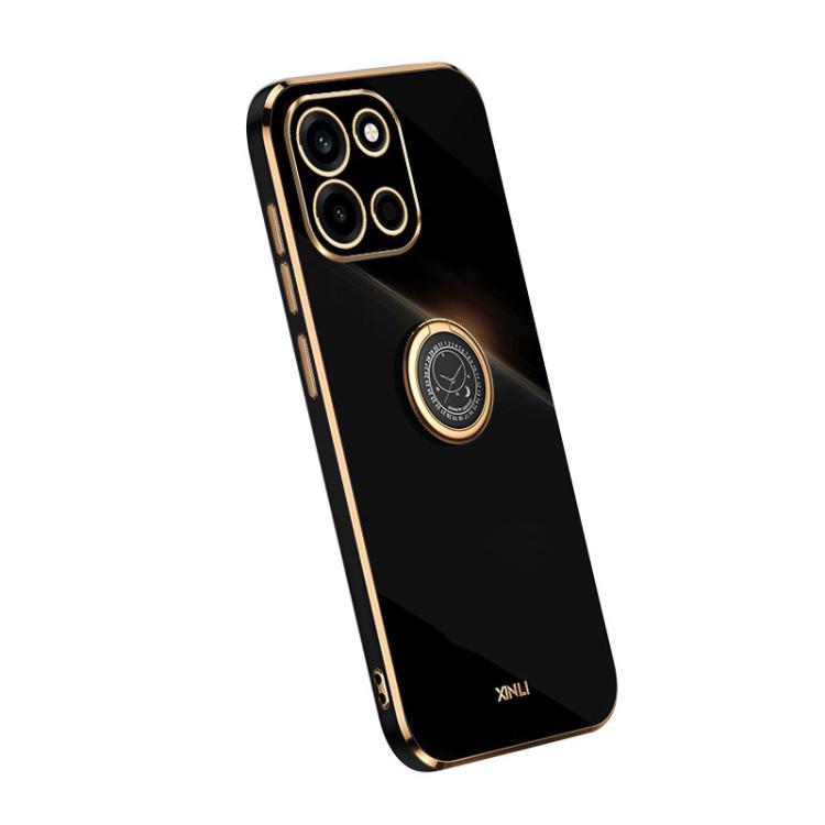 For OnePlus Turbo 6 XINLI Straight Edge 6D Electroplate TPU Phone Case with Ring Holder