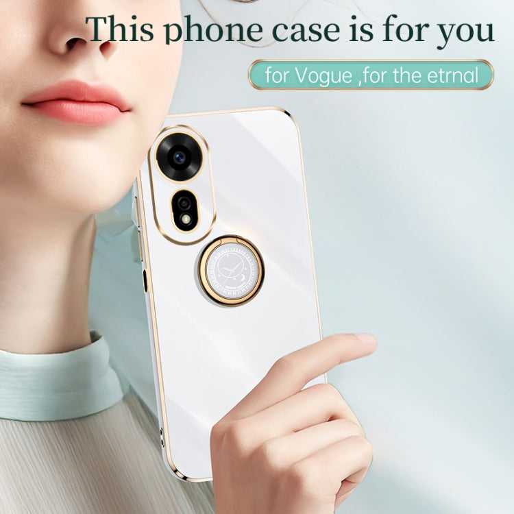 For Huawei Nova 12 SE XINLI Straight 6D Plating Gold Edge TPU Shockproof Case with Ring Holder