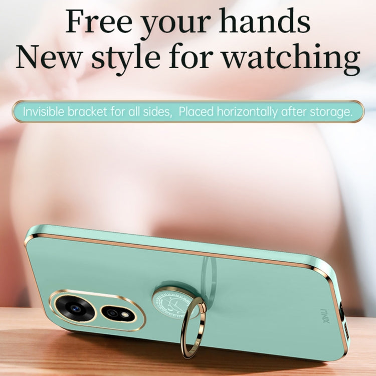 For Huawei Nova 12 SE XINLI Straight 6D Plating Gold Edge TPU Shockproof Case with Ring Holder