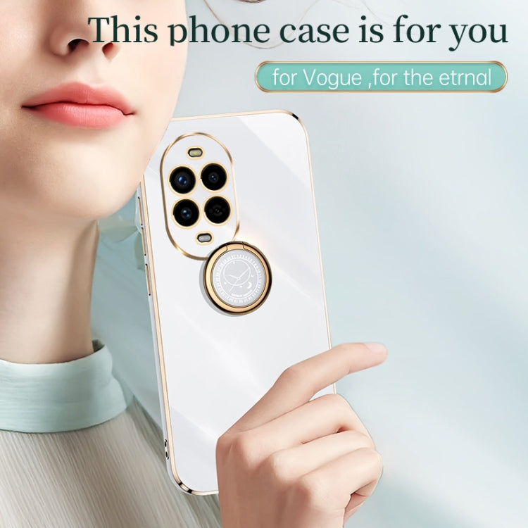 For Huawei Nova 13 Pro XINLI Straight 6D Plating Gold Edge TPU Shockproof Case with Ring Holder