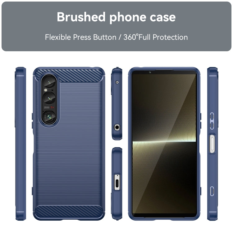 For Sony Xperia 1 VI Brushed Texture Carbon Fiber TPU Phone Case