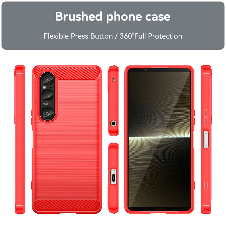 For Sony Xperia 1 VI Brushed Texture Carbon Fiber TPU Phone Case