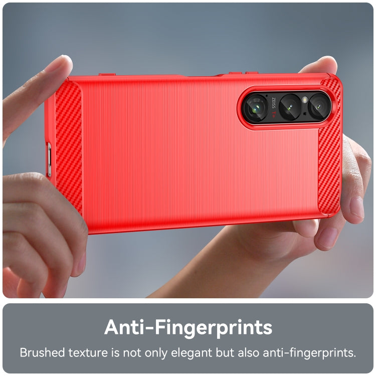 For Sony Xperia 1 VI Brushed Texture Carbon Fiber TPU Phone Case