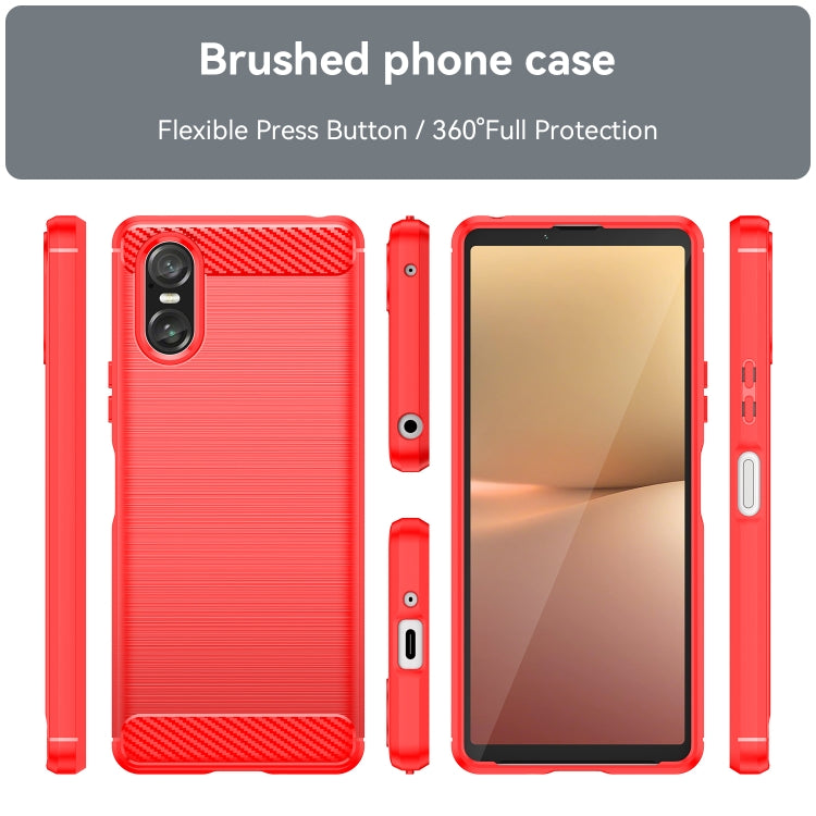 For Sony Xperia 10 VI Brushed Texture Carbon Fiber TPU Phone Case