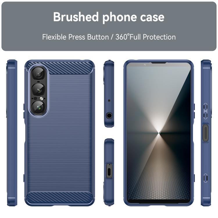 For Sony Xperia 1 VII Brushed Texture Carbon Fiber TPU Phone Case