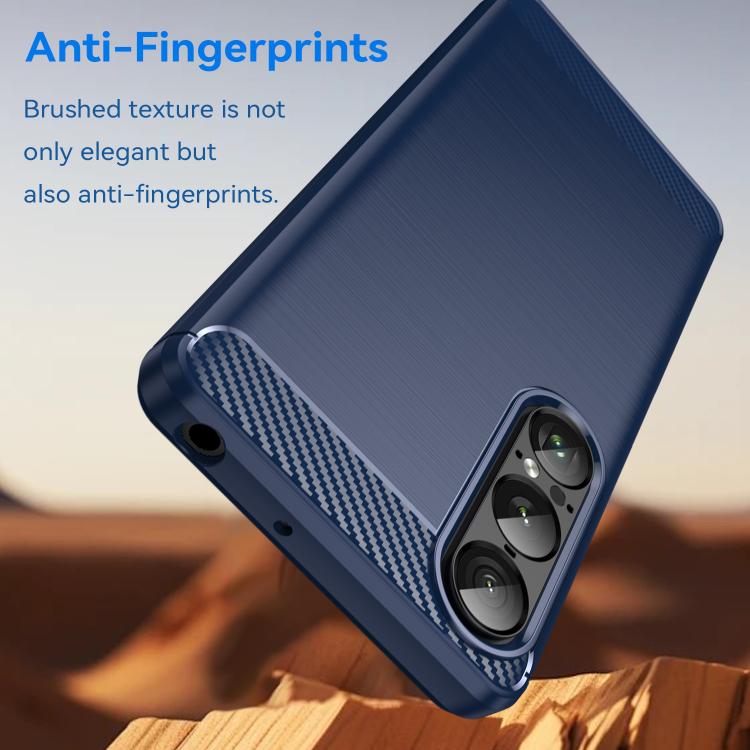 For Sony Xperia 1 VII Brushed Texture Carbon Fiber TPU Phone Case