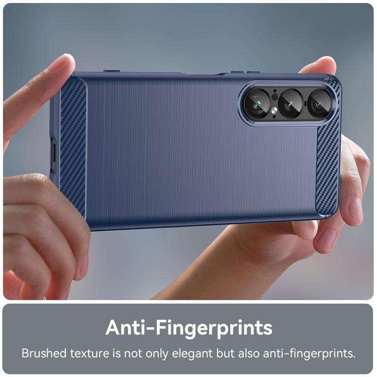 For Sony Xperia 1 VII Brushed Texture Carbon Fiber TPU Phone Case