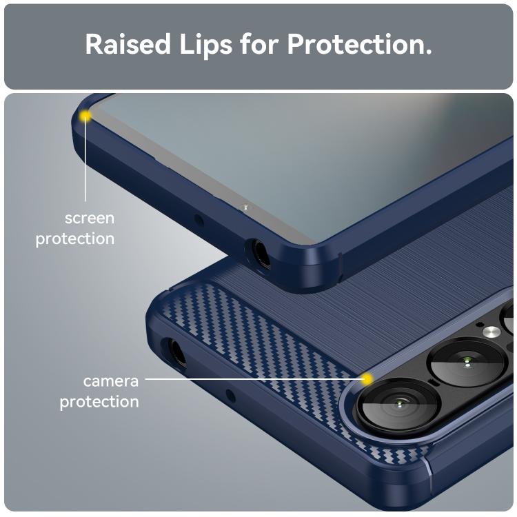 For Sony Xperia 1 VII Brushed Texture Carbon Fiber TPU Phone Case