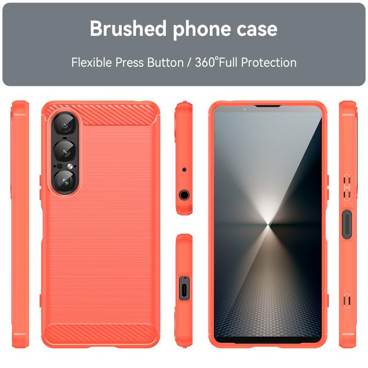 For Sony Xperia 1 VII Brushed Texture Carbon Fiber TPU Phone Case