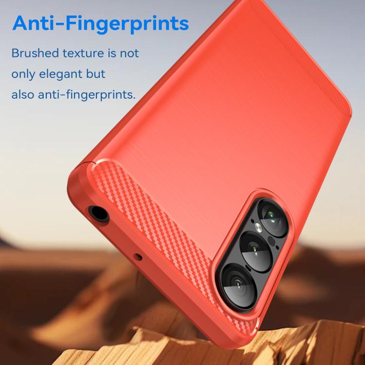 For Sony Xperia 1 VII Brushed Texture Carbon Fiber TPU Phone Case