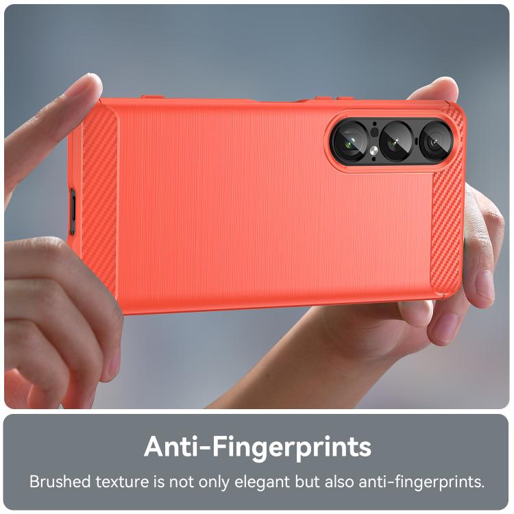 For Sony Xperia 1 VII Brushed Texture Carbon Fiber TPU Phone Case