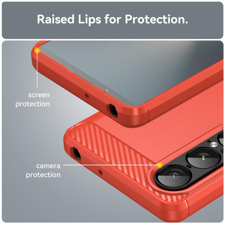 For Sony Xperia 1 VII Brushed Texture Carbon Fiber TPU Phone Case