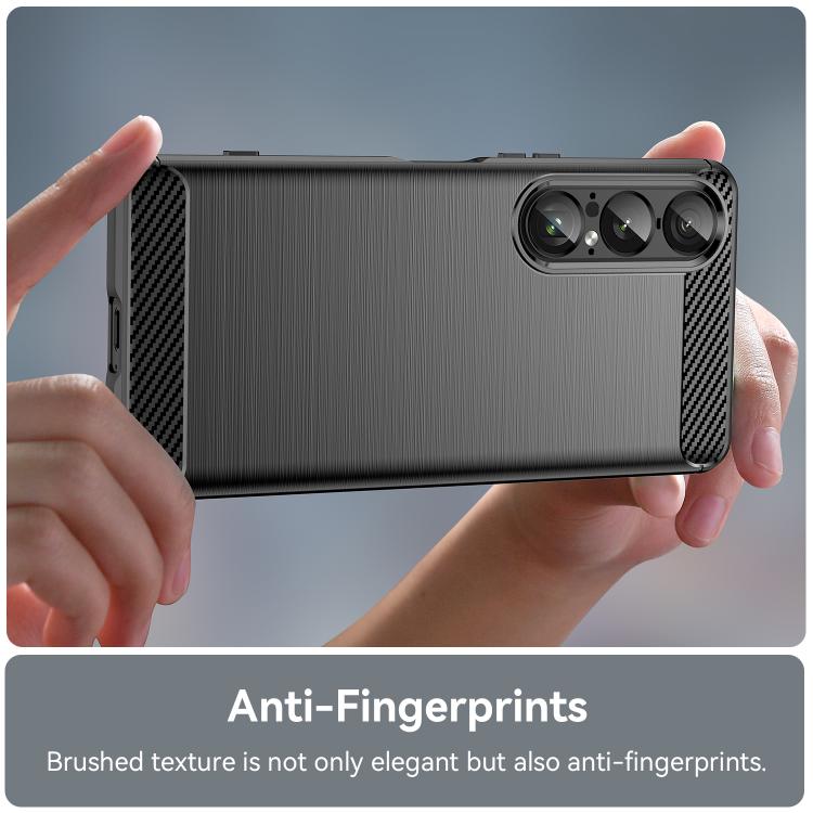 For Sony Xperia 1 VII Brushed Texture Carbon Fiber TPU Phone Case