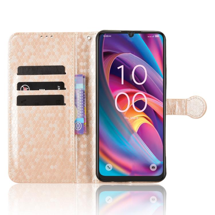 For TCL K32 5G / K33 5G Honeycomb Dot Texture Leather Phone Case