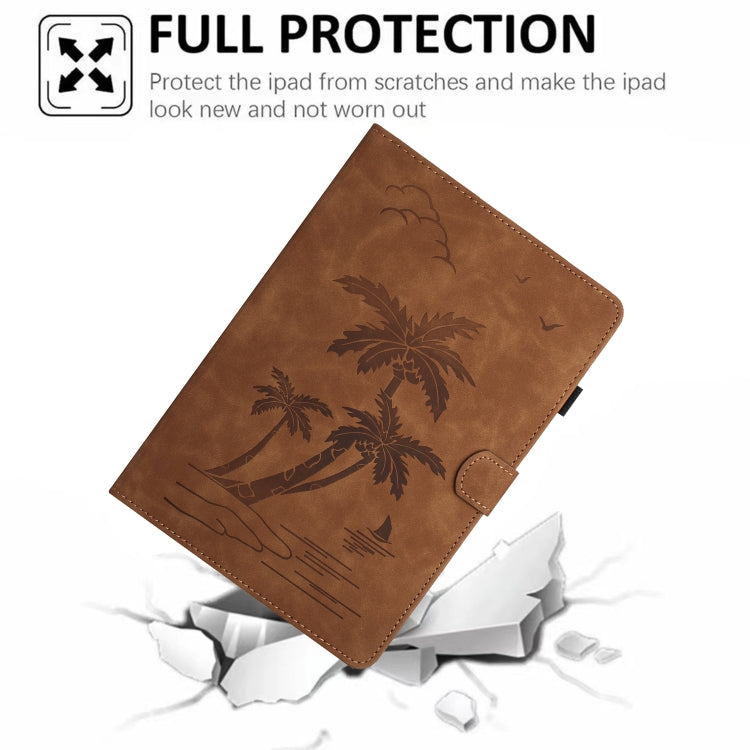 For iPad Pro 11 2025 / 2024 Coconut Tree Embossed Smart Leather Tablet Case