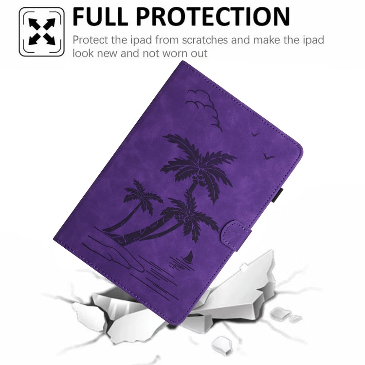For iPad Pro 11 2025 / 2024 Coconut Tree Embossed Smart Leather Tablet Case
