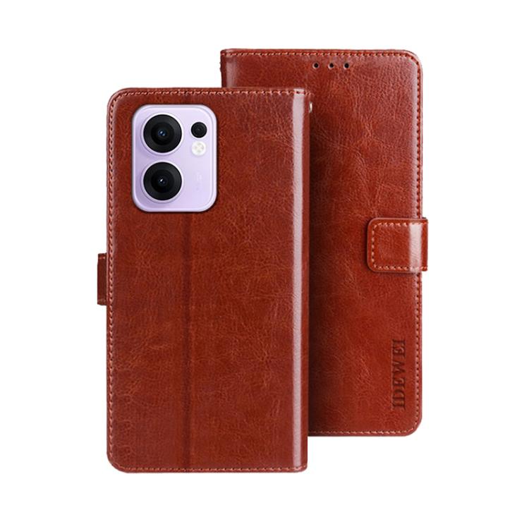 For OPPO Reno13 F 5G idewei Crazy Horse Texture Leather Phone Case