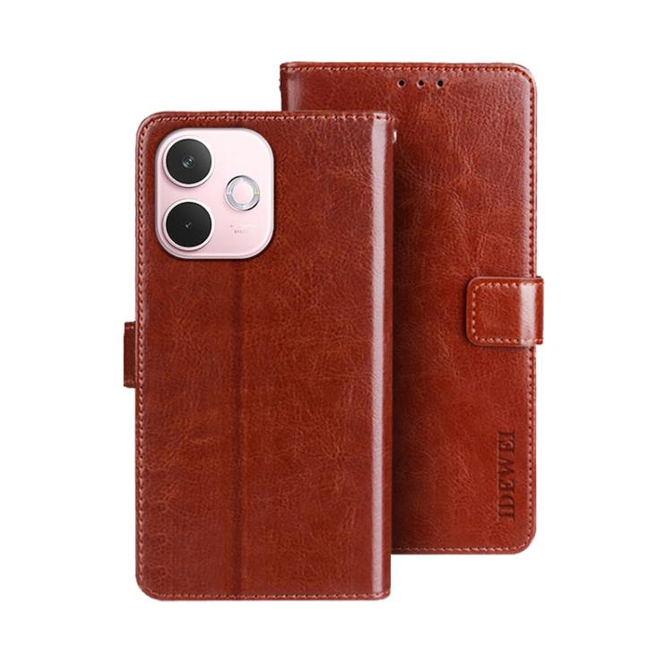 For OPPO A5 Pro 5G Global idewei Crazy Horse Texture Leather Phone Case