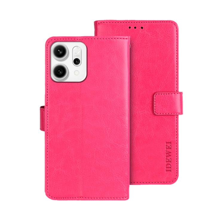 For OPPO Reno14 5G idewei Crazy Horse Texture Leather Phone Case