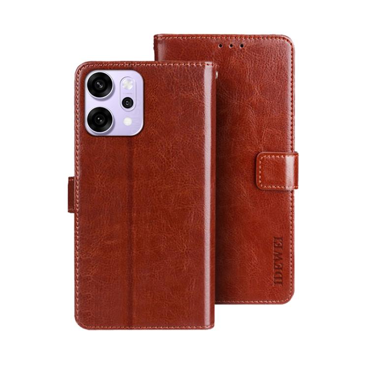 For OPPO Reno14 Pro 5G idewei Crazy Horse Texture Leather Phone Case