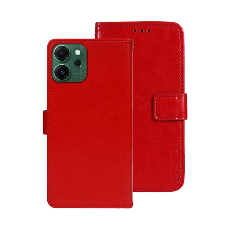 For OPPO Reno14 F 5G idewei Crazy Horse Texture Leather Phone Case